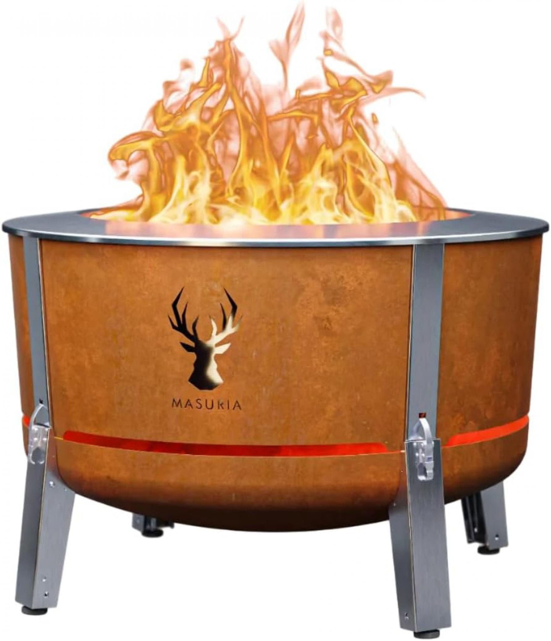 Masuria Feuerstelle Wild Alpha 800 corten Hirsch