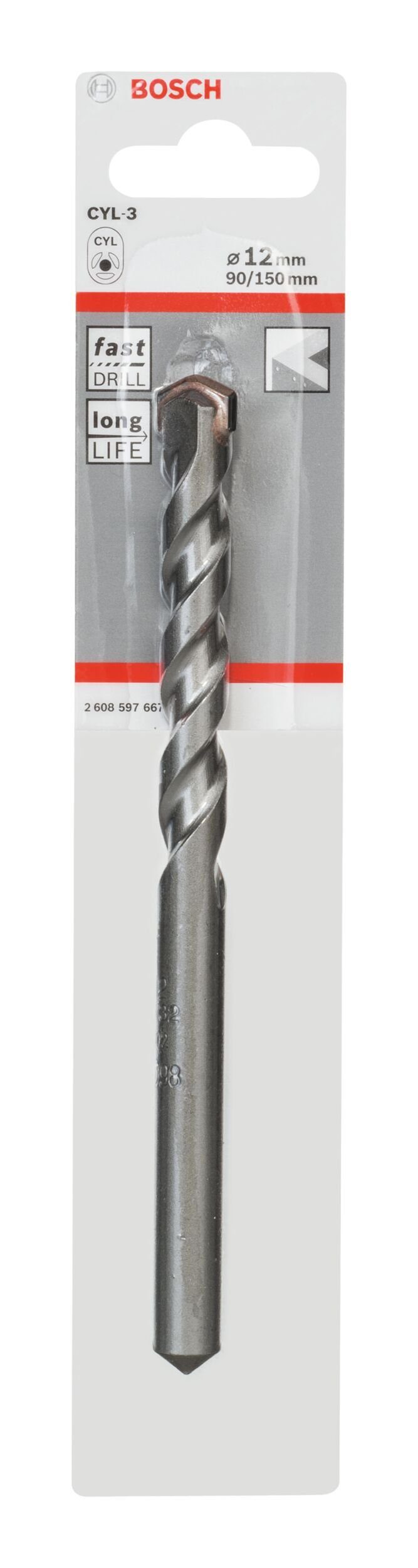Thumbnail - BOSCH Steinbohrer, CYL 3 Betonbohrer - 12 x 90 x 150 x 10 mm - 1er-Pack