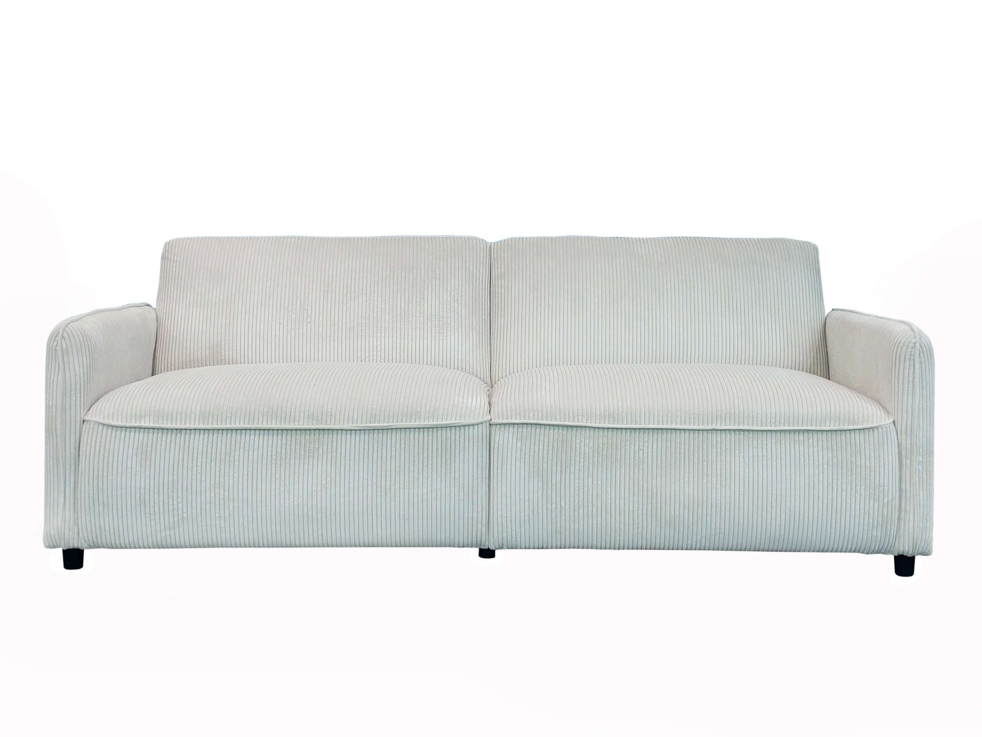 Dorel Home 3-Sitzer Allie Curved Schlafsofa 209 cm, Bettfunktion (110/190), verstellbare Rückenlehne, Cord u. Velours – Bild 2 von 5