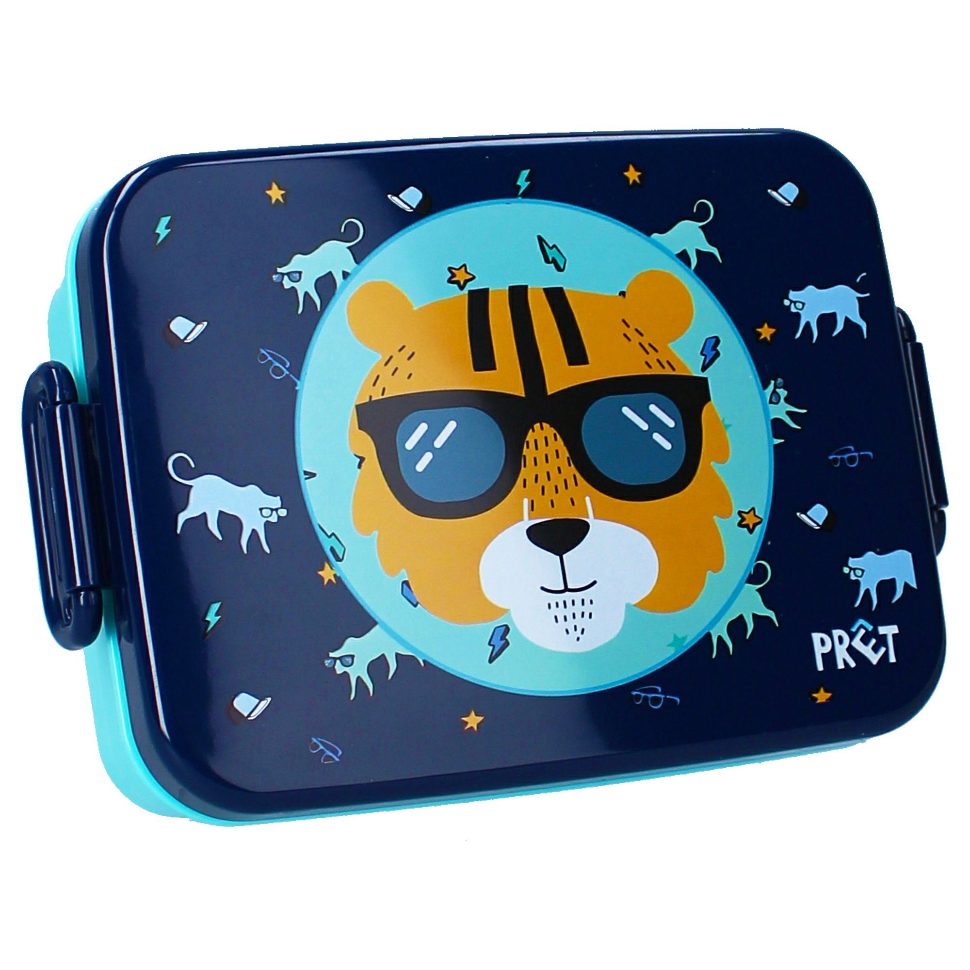 Vadobag Vorratsdose 100% navy/helltürkis, - 16x13x5 Brotdose cm, Tiger, BPA-Frei, Kinder (Polypropeen) Lunch-Box, PP