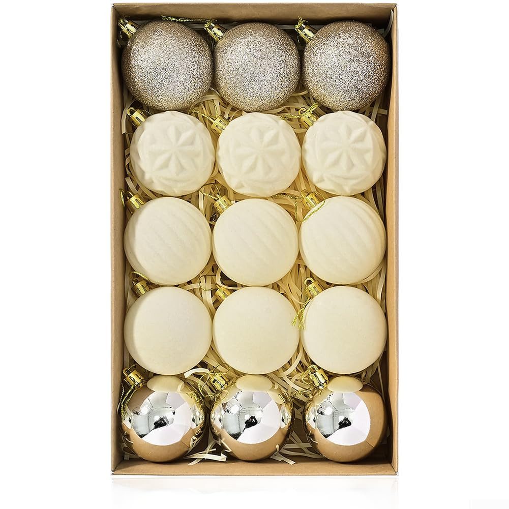 CLTYQ Weihnachtsbaumkugel 20 Stücke Weihnachtskugeln Samt Set,flockierte Weihnachtsbaumkugeln (15 St), Weihnachtsdekoration, Samtkugeln für den Weihnachtsbaum
