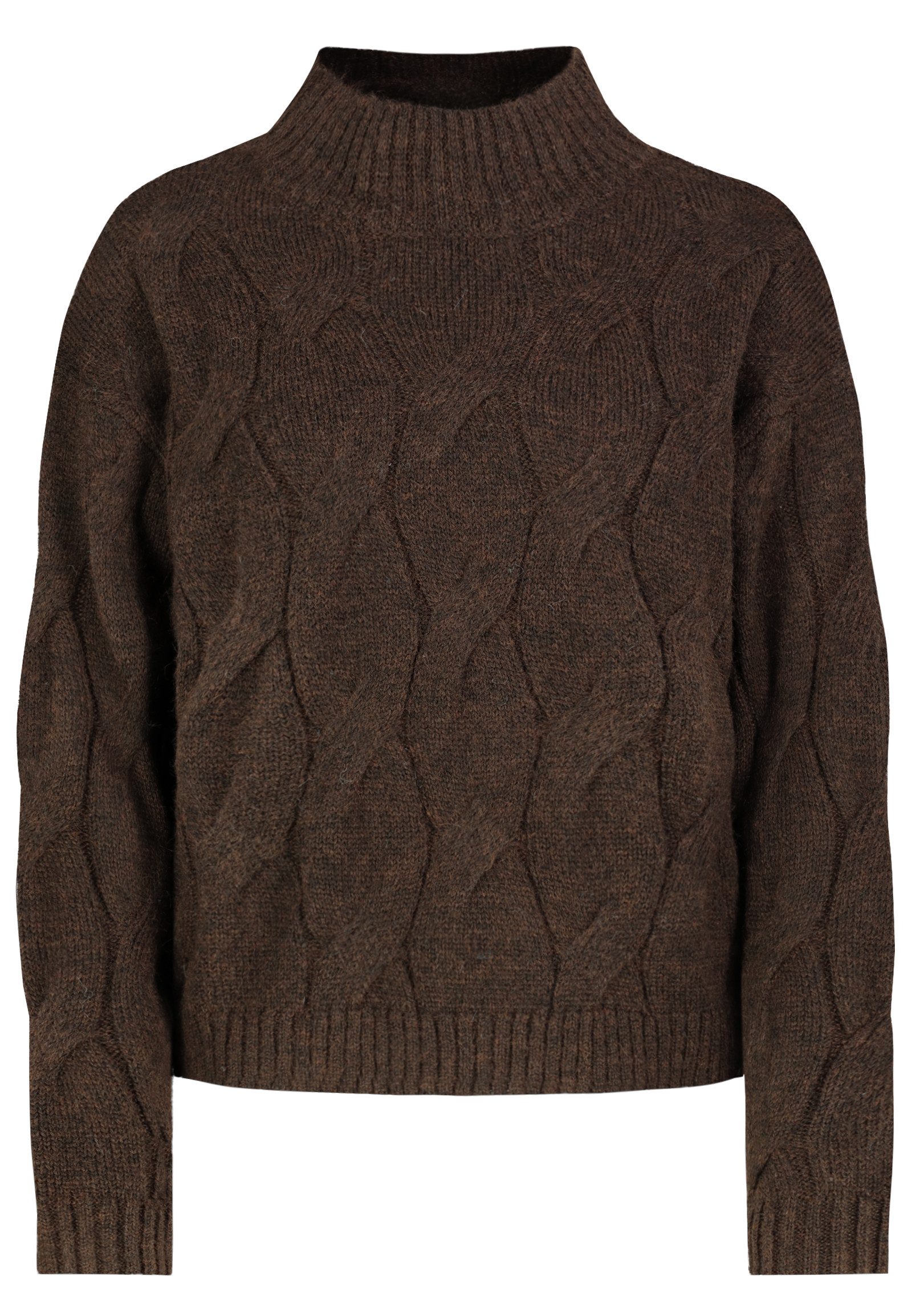 Eight2Nine Strickpullover Damen Zopfstrick Pullover grobes Zopfmuster, Wollanteil