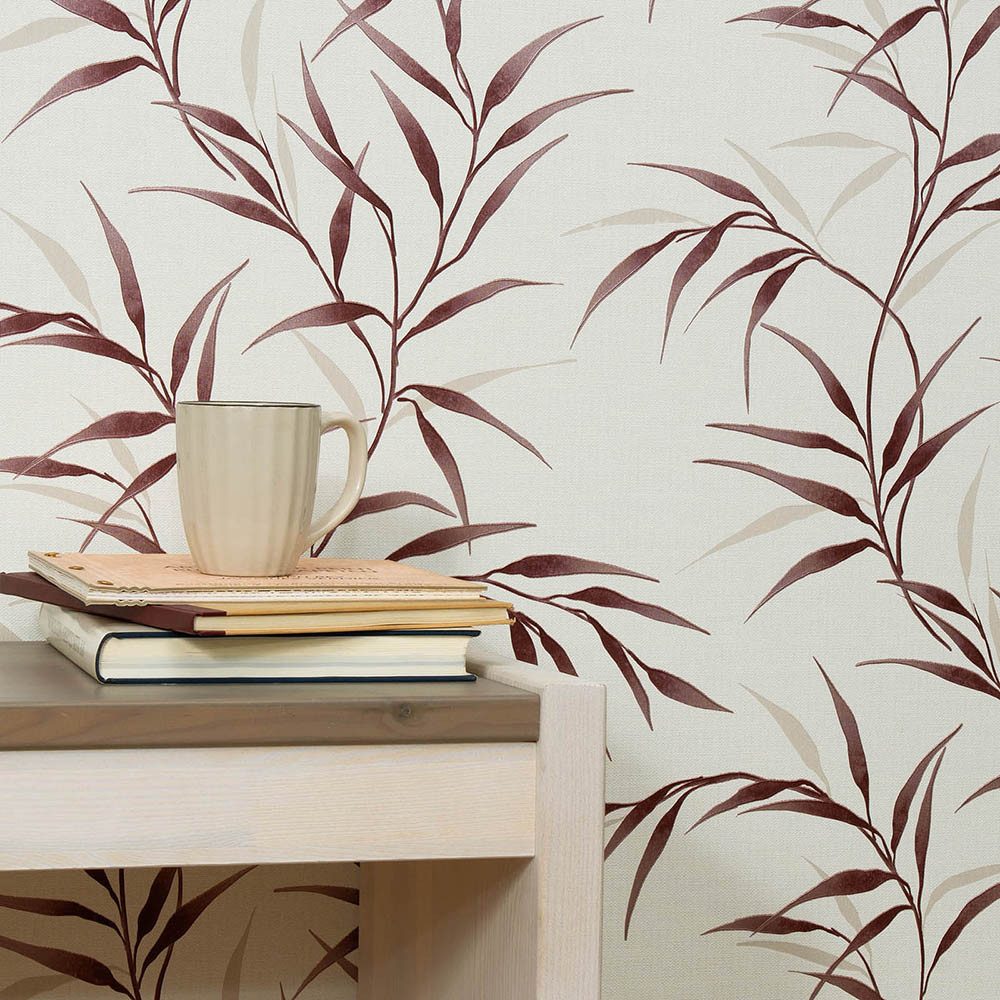 Erismann Vliestapete Blätter Floral Weiß Rot Metallic 10528-06 Guido Maria Kretschmer