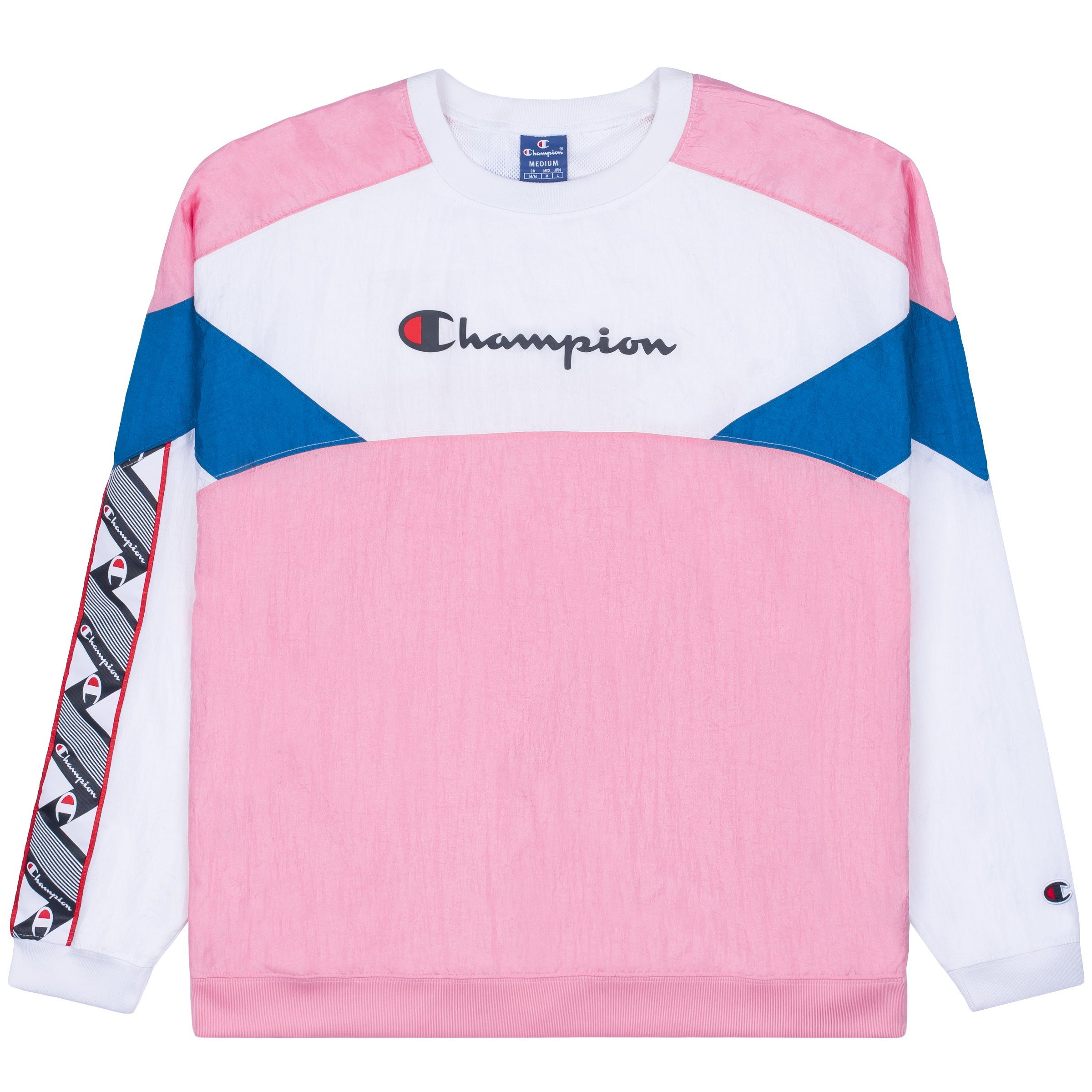 Champion Sweatshirt Champion Damen Sweatshirt Crewneck 112773 rosa (cnp)/weiß (wht)/blau (ipb)