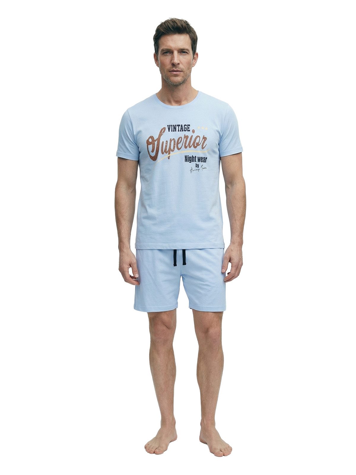 Henry Terre Shorty Paul Nightwear Herren kurzarm Pyjama Set M - 5XL – Bild 2 von 5