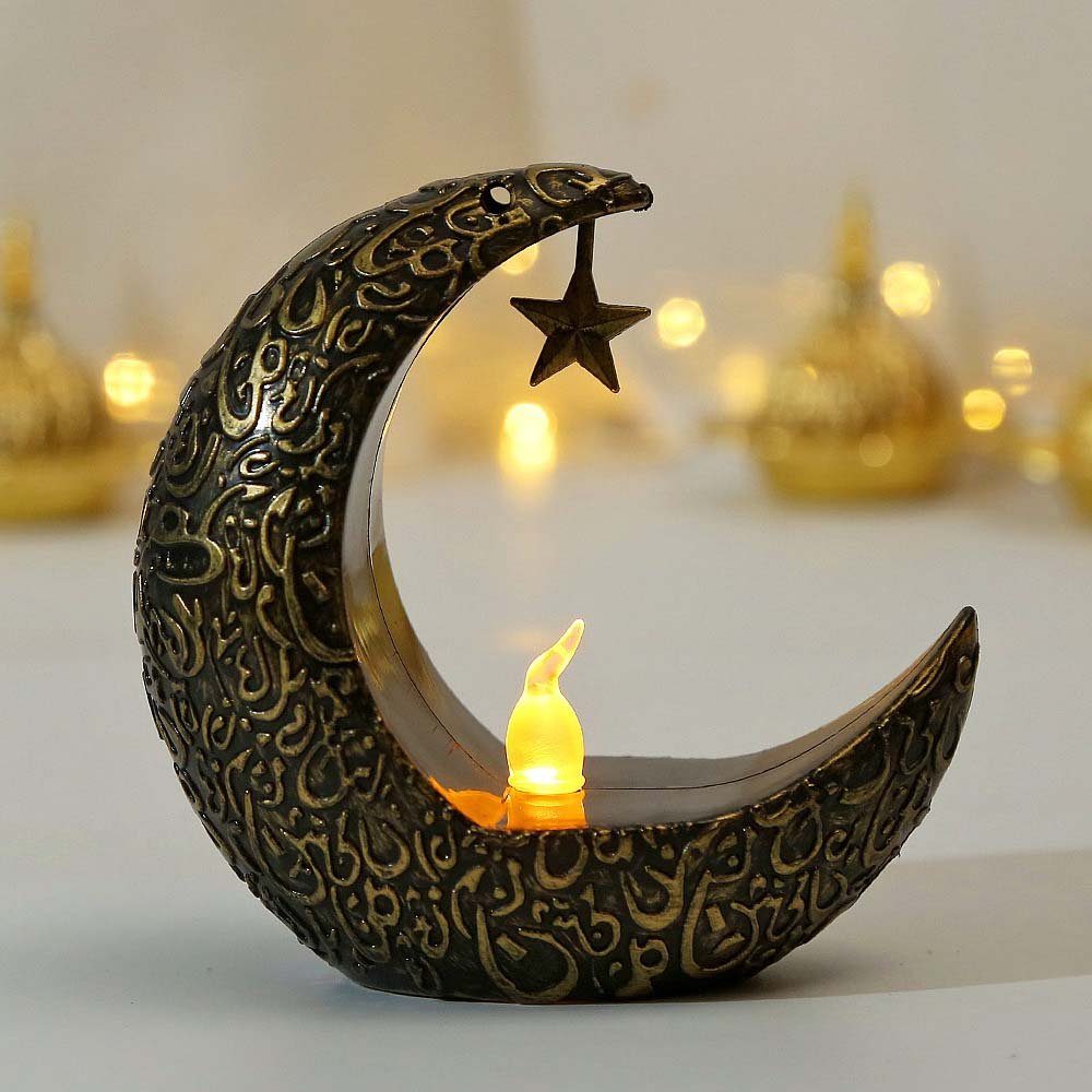 MUPOO LED Nachtlicht Ramadan Mond,Ramadan-Teelichthalter, Kerzenhalter günstig online kaufen