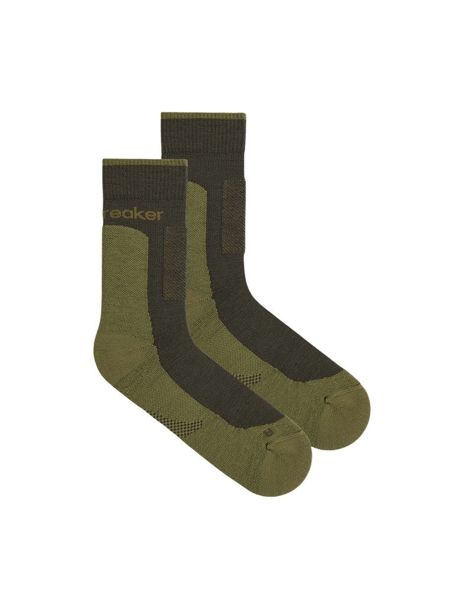 Icebreaker Wandersocken Crew Hike+ Medium (Merinowolle, strapazierfähig, leicht) mossgrün
