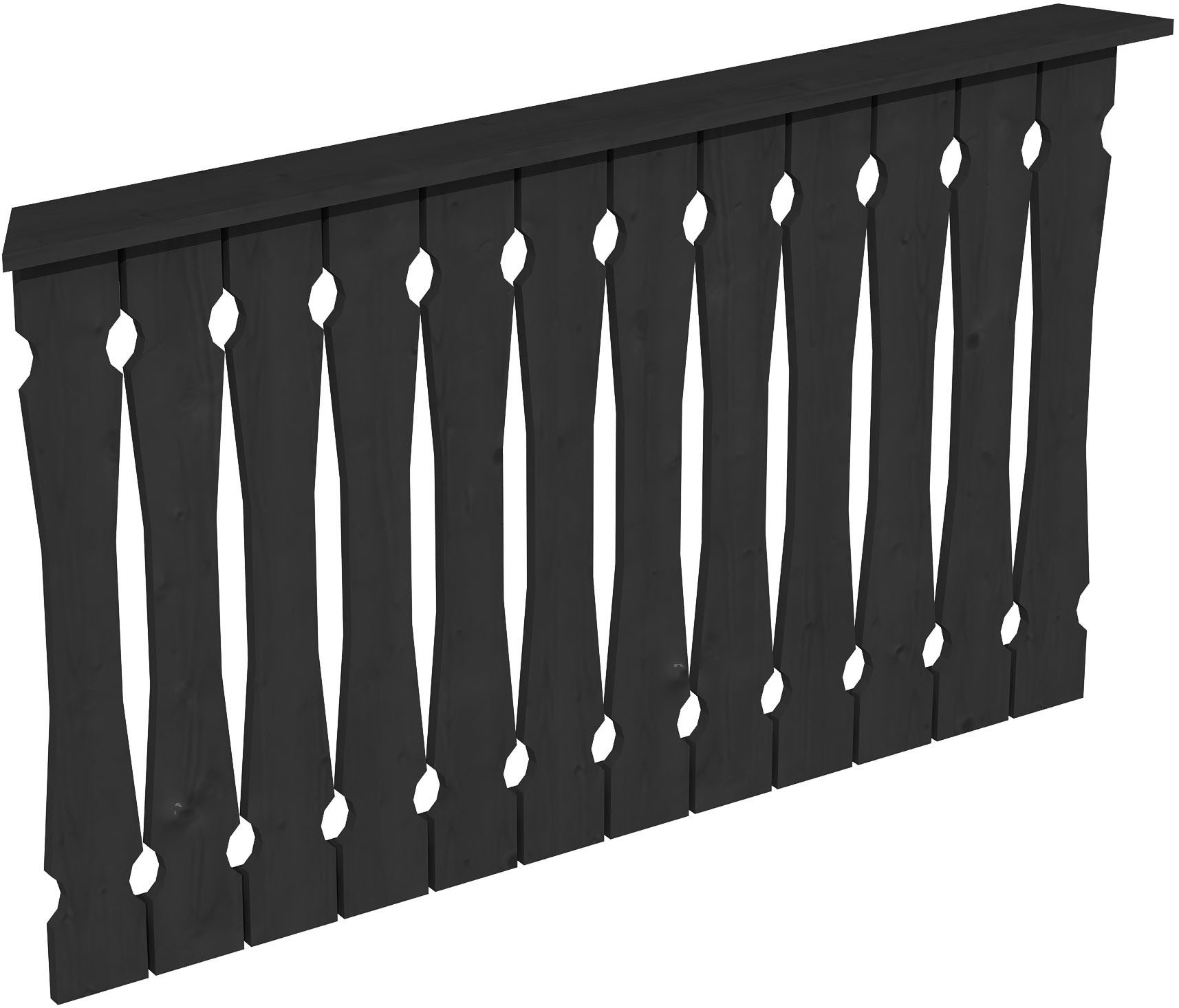Skanholz Brüstungsgeländer Balkonschalung, 150 cm Länge, 96 cm Höhe