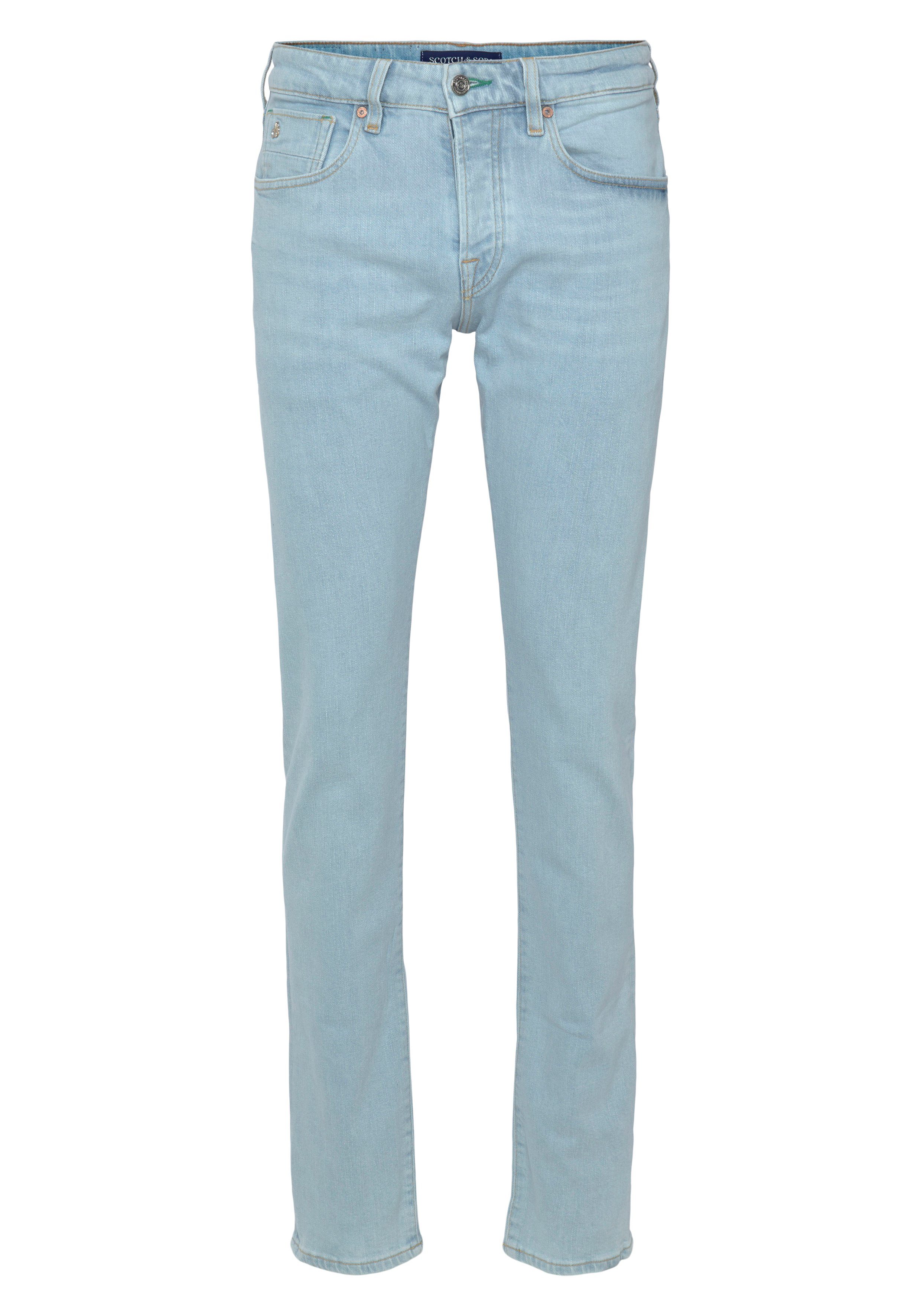 Scotch & Soda Skinny-fit-Jeans mit Leder-Badge light blue