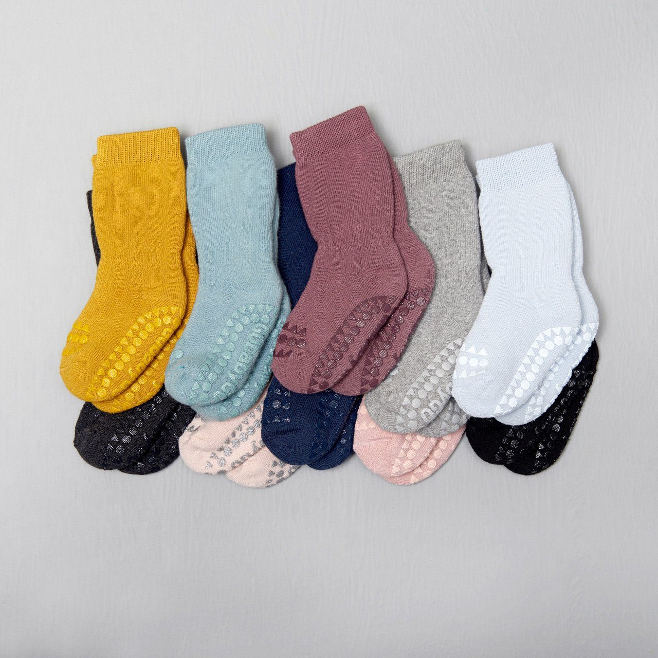 GoBabyGo ABS-Socken Kinder Stoppersocken - Rutschfeste Baby Krabbel Socken antirutsch