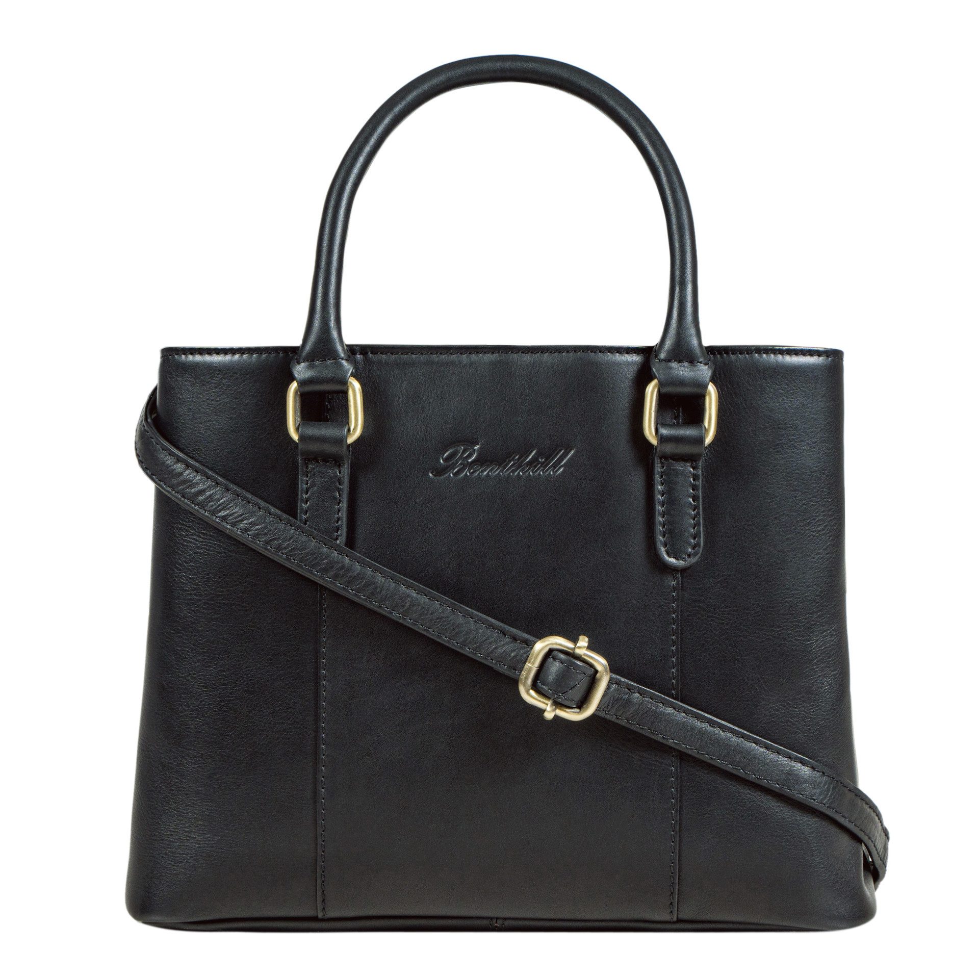 Benthill Handtasche Damen Echt Leder Henkeltasche Umhängegurt Vintage Tasche Umhängetasche, Schultergurt / Umhängegurt Reißverschlussfach