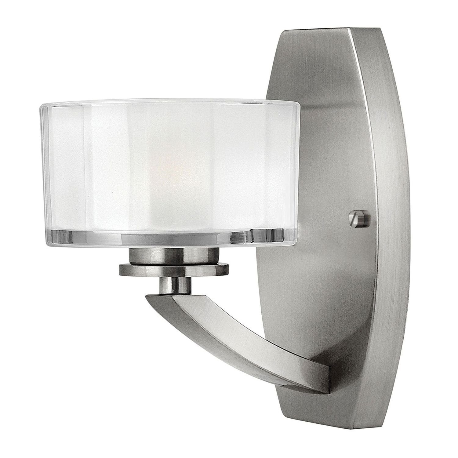 Licht-Erlebnisse Wandleuchte LOU, ohne Leuchtmittel, Warmweiß, Wandlampe Weiß Nickel E27 Glas Metall Modern Beleuchtung innen