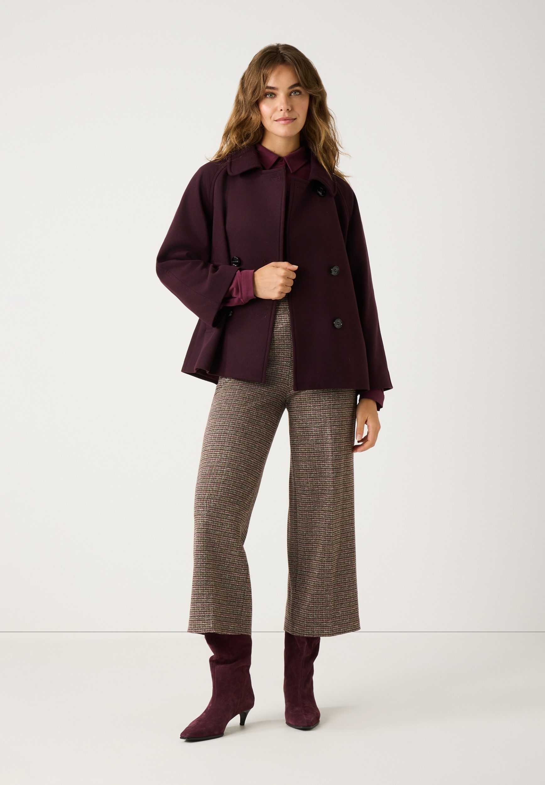 MORE&MORE Cabanjacke Velours A-Line Jacke günstig online kaufen