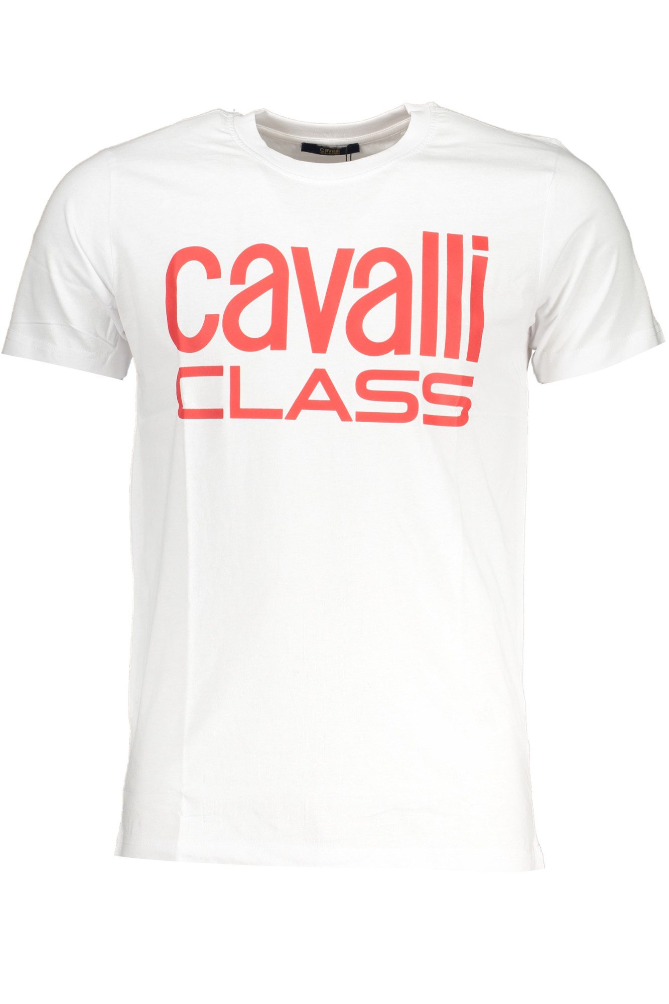 Cavalli Class T-Shirt Herren Weißes Kurzarm T-Shirt mit Druck und