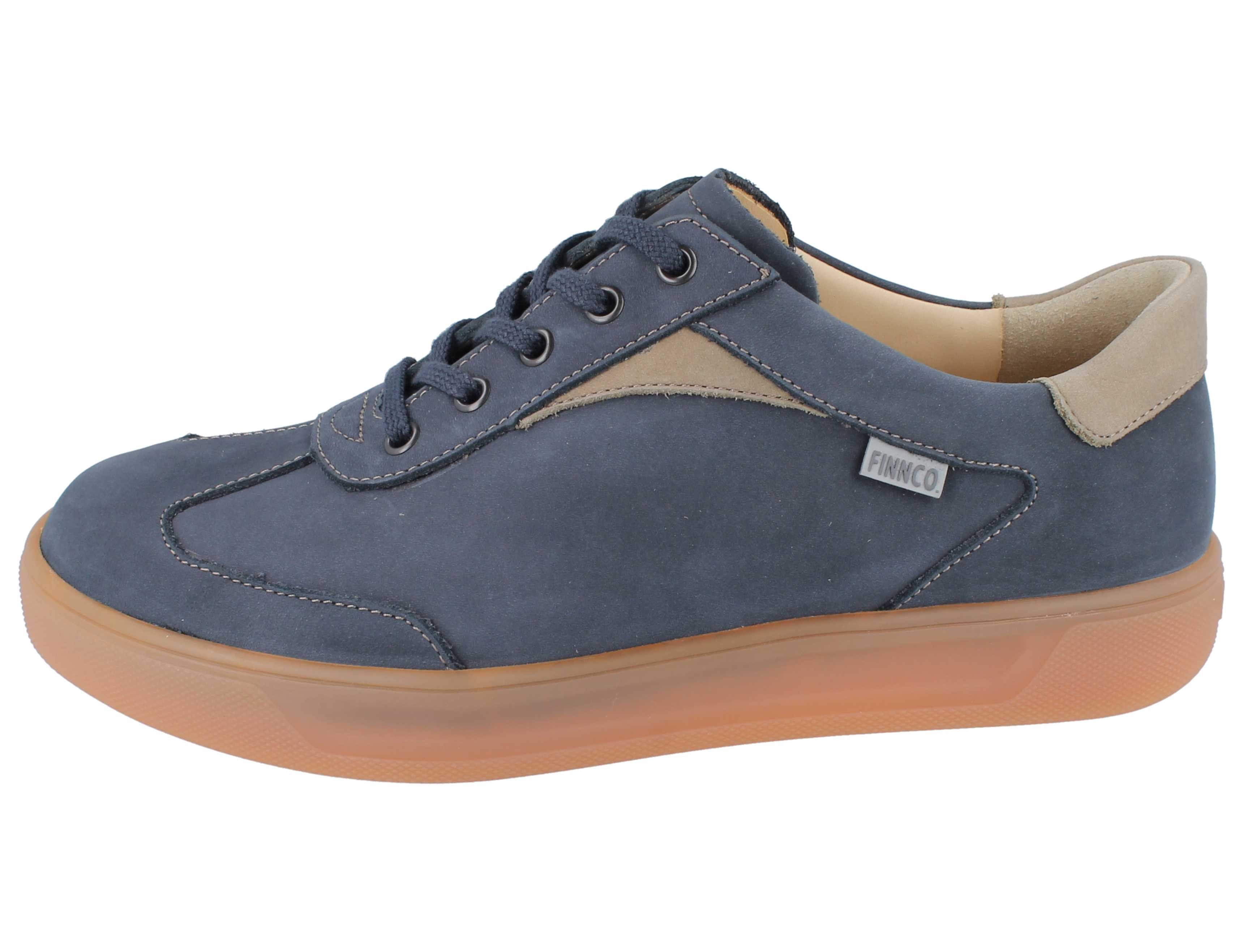 Finn Comfort FINN COMFORT FINNCO Interlagos Damen Halbschuhe blau grau Nubukleder Schnürschuh