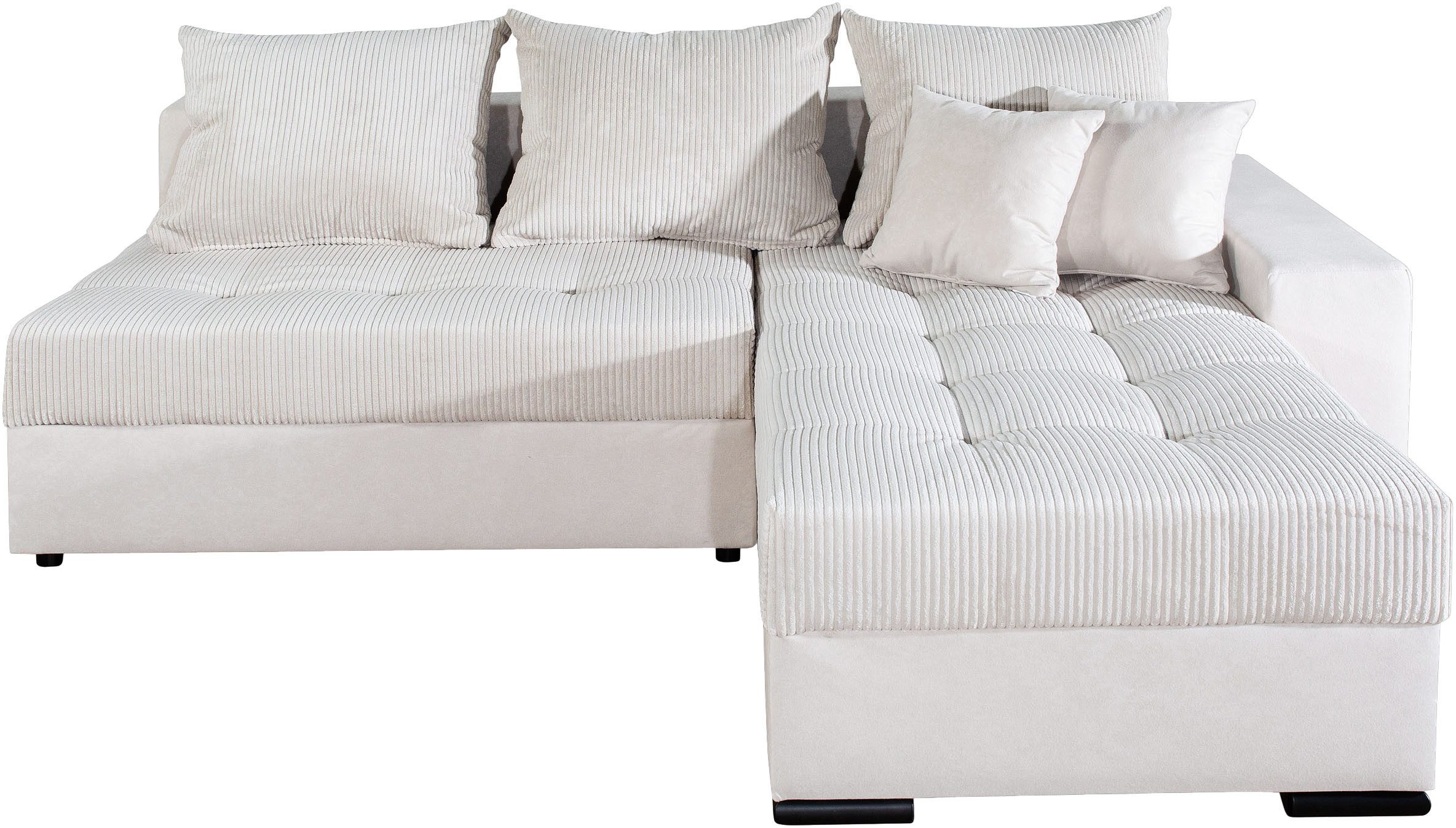 COLLECTION AB Ecksofa Josy L-Form, B: 214 cm in Cord, Cord-Mix, mit Bettfunktion, Bettkasten & 2 Zierkissen, Federkern