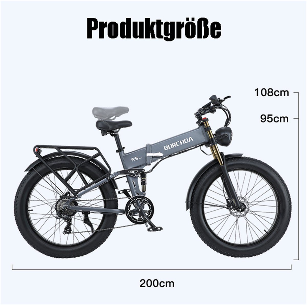 Fangqi E-Bike 26zoll E-Mountainbike,SHIMANO Gang,48V/20AH,Bluetooth, Heckmotor, All-Terrain-Mountain-E-Bike), Farbinstrument, Bluetooth, (Faltbares Wh 8 960 Grün Nabendynamo, Ladeloch
