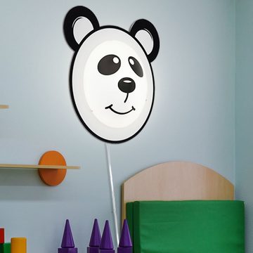 etc-shop Dekolicht, Leuchtmittel inklusive, Warmweiß, Panda Bär Design Wand Leuchte Kinder Spiel Zimmer Schalter