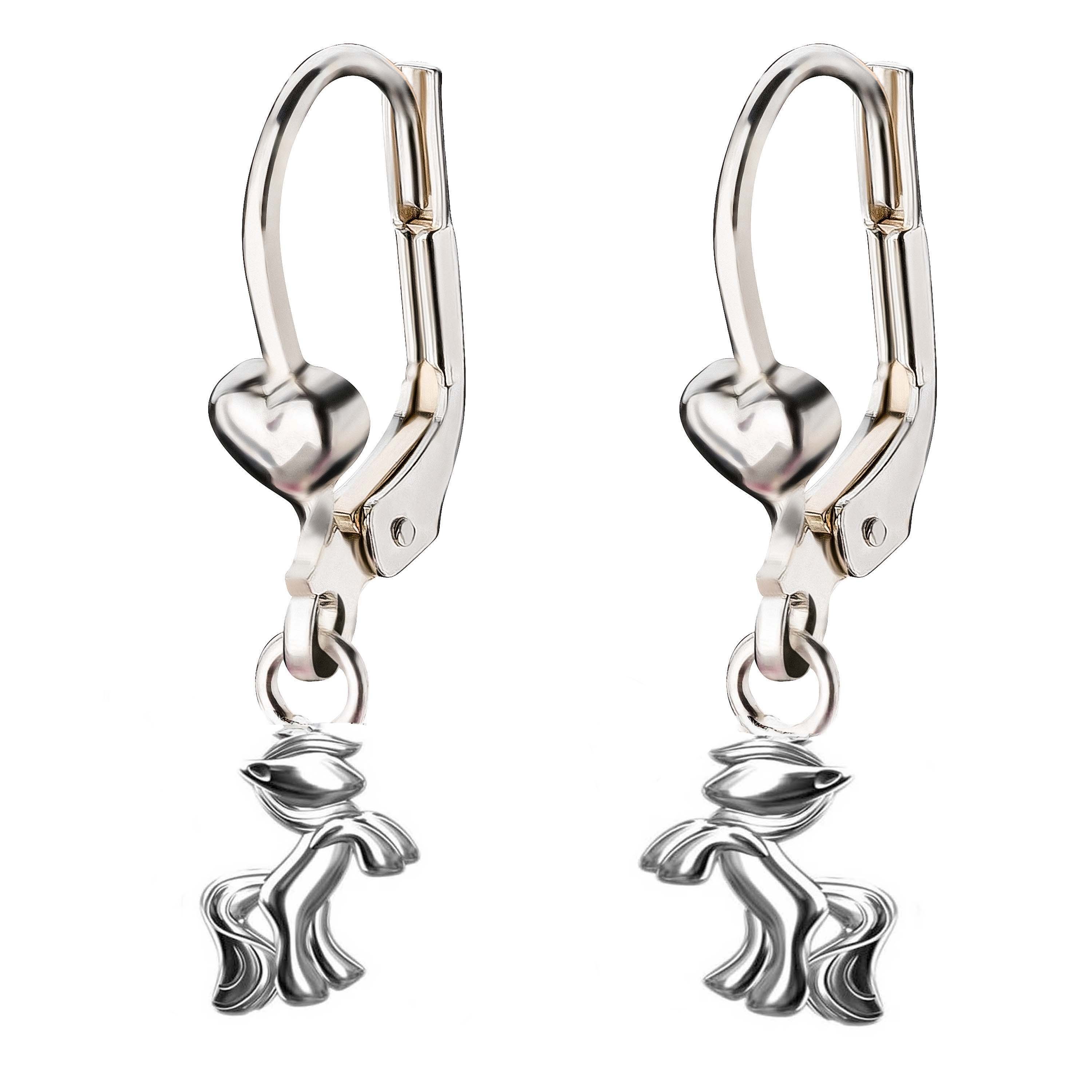 schmuck23 Paar Ohrhänger Kinderohrringe Pferd Pony 925 Silber, Reiten Ohrringe Schmuck Mädchen