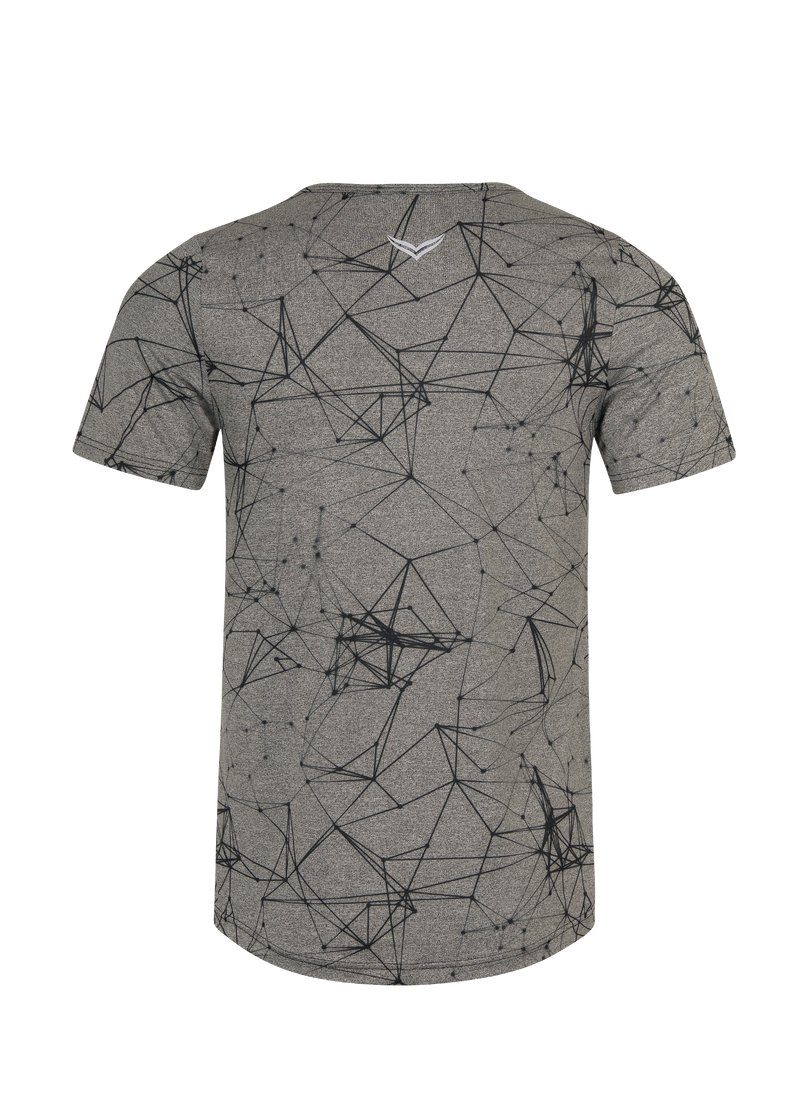 aus T-Shirt Material Sportshirt Trigema elastischem TRIGEMA