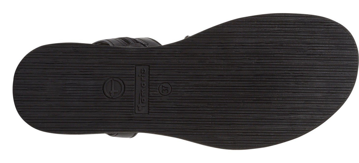 schwarz Tamaris Sandale mit seitlichen Reißverschluss