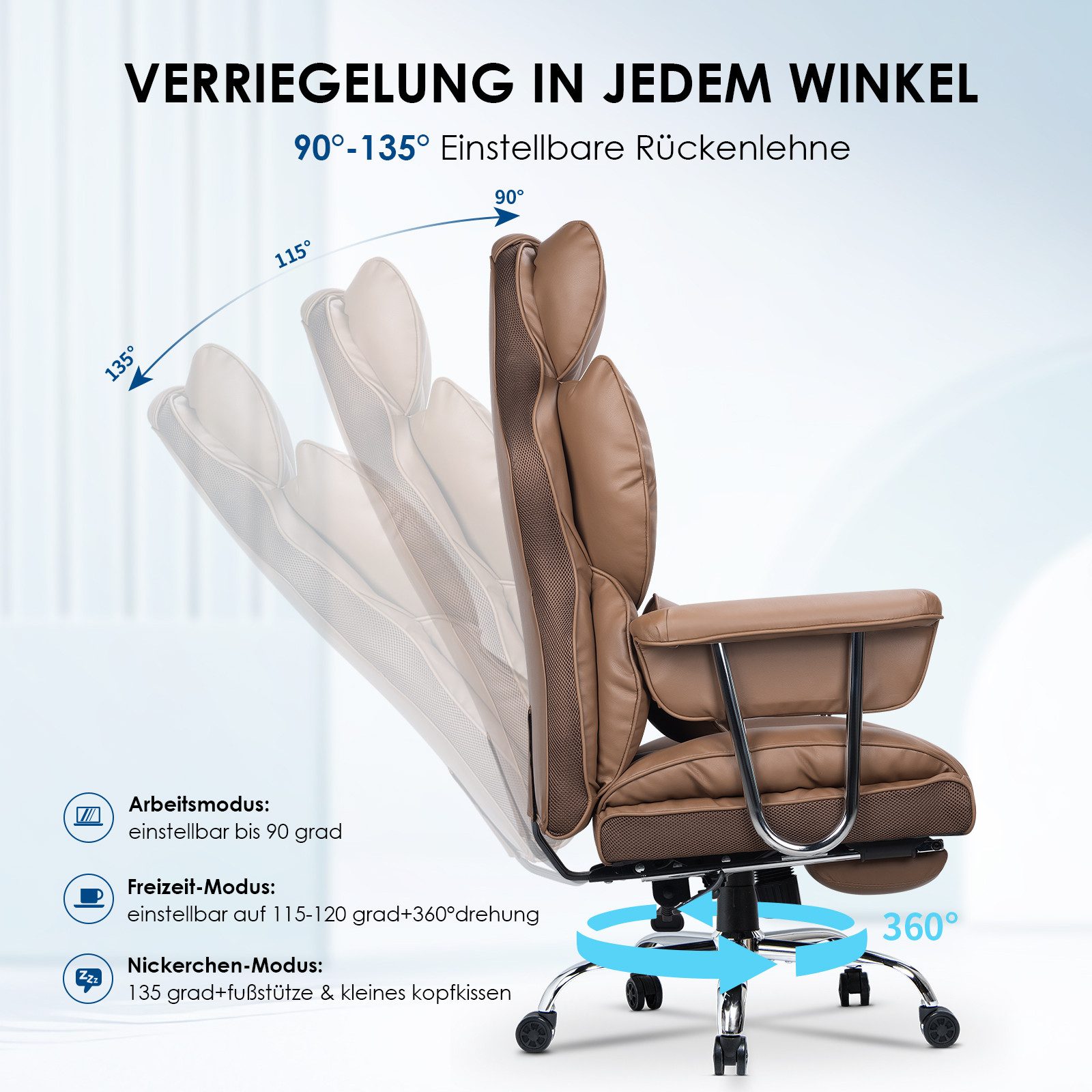BIGZZIA Bürostuhl Großer Chefbürostuhl aus PU-Leder günstig online kaufen