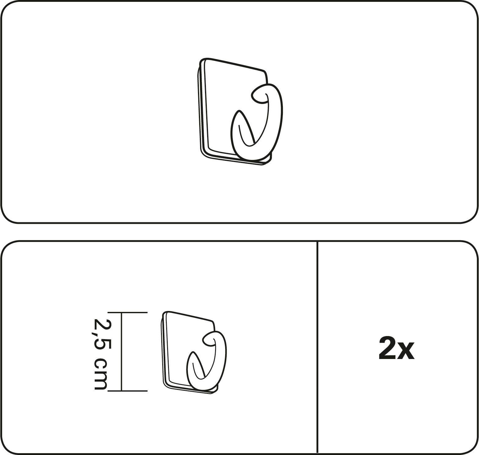 Raffhaken Raffhaken selbstklebend, GARDINIA, (2-tlg), Drapieren Raffen weiß und zum