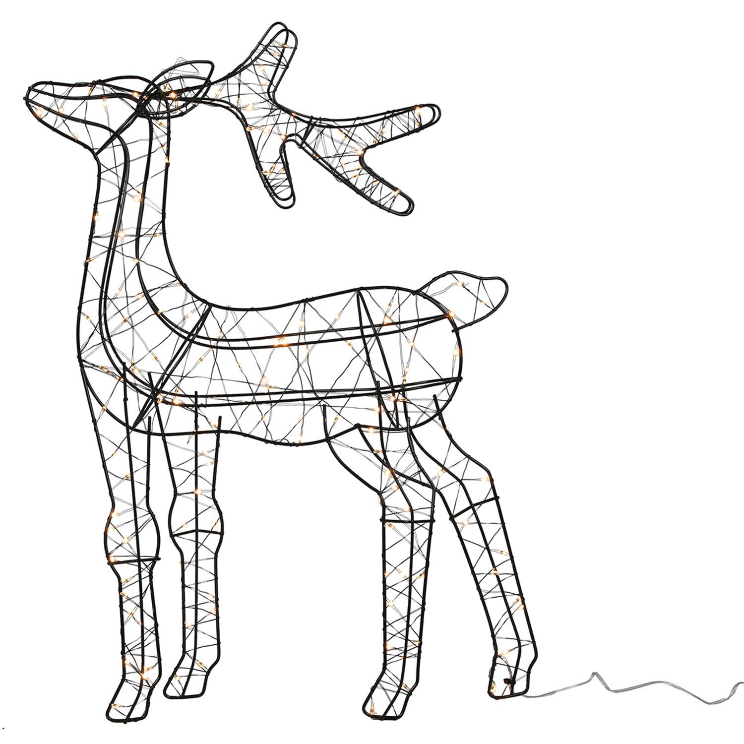 Koopman LED Dekofigur RUDI, H 55 cm, Schwarz, Kunststoff, Timerfunktion, LE günstig online kaufen