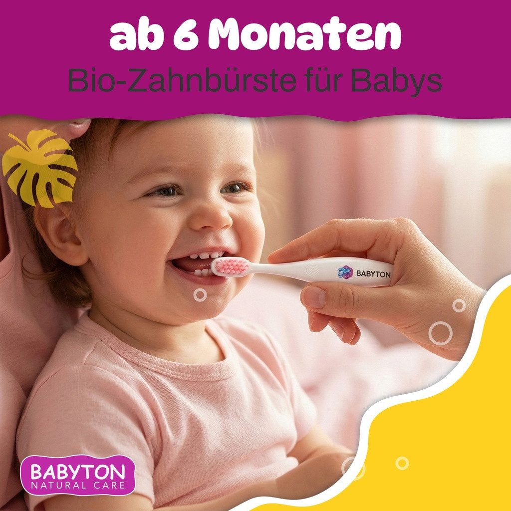 Babyton Lernzahnbürste Babyton Bio-Zahnbürste aus Mais, weich & umweltfreundlich