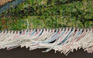 Wandteppich Täbriz 50 Raj Teppich handgeknüpft mehrfarbig, morgenland, rechteckig, Höhe: 7 mm, handgeknüpft