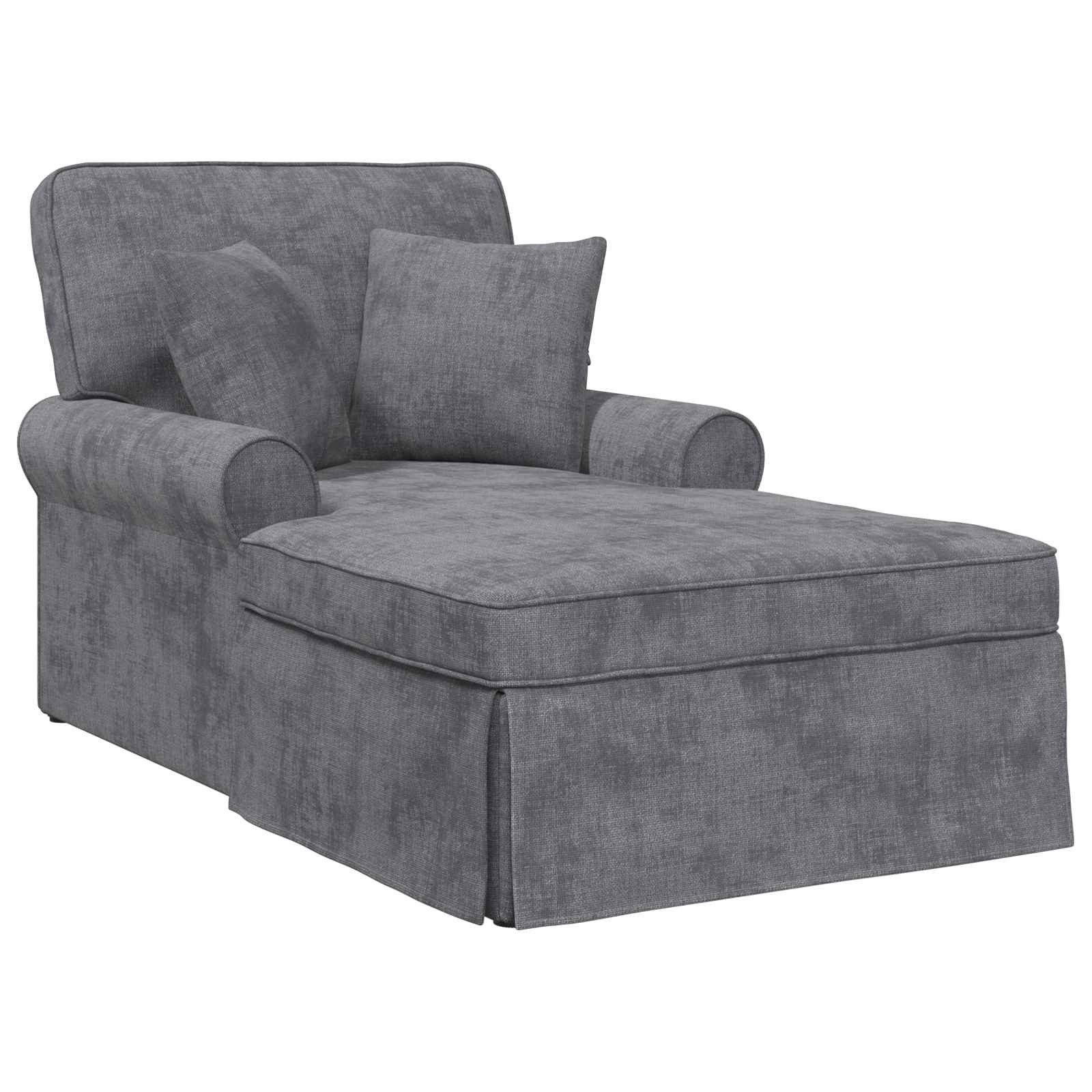 vidaXL Chaiselongue Chaise Lounge mit Rock Dunkelgrau 157 x 91 x 91 cm ARES, 1 Teile