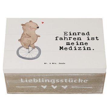 Mr. & Mrs. Panda Dekokiste Bär Einrad fahren Medizin - Weiß - Geschenk, Kiste, Erinnerungsbox, H (1 St)
