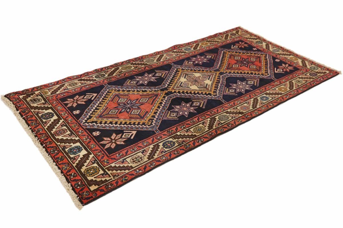 Hamadan Perserteppich Nain Trading, Handgeknüpfter Orientteppich Orientteppich Läufer, mm 99x206 rechteckig, / 8 Höhe: