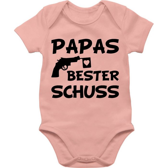Shirtracer Shirtbody Papas bester Treffer - Geschenk Vatertag Baby - Baby Body Kurzarm babykleidung witzig - geschenke zur geburt - baby body daddy - bz10
