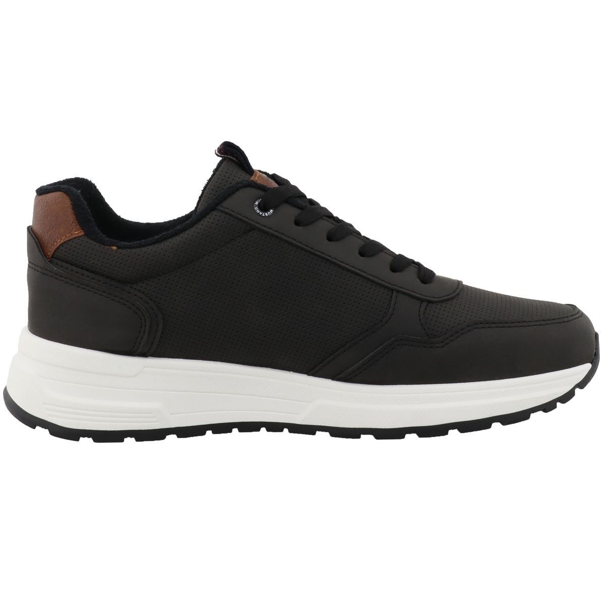 Mustang Shoes 15M0171001-black Sneaker Halbschuh mit praktischem Reißverschluss und Schnürung