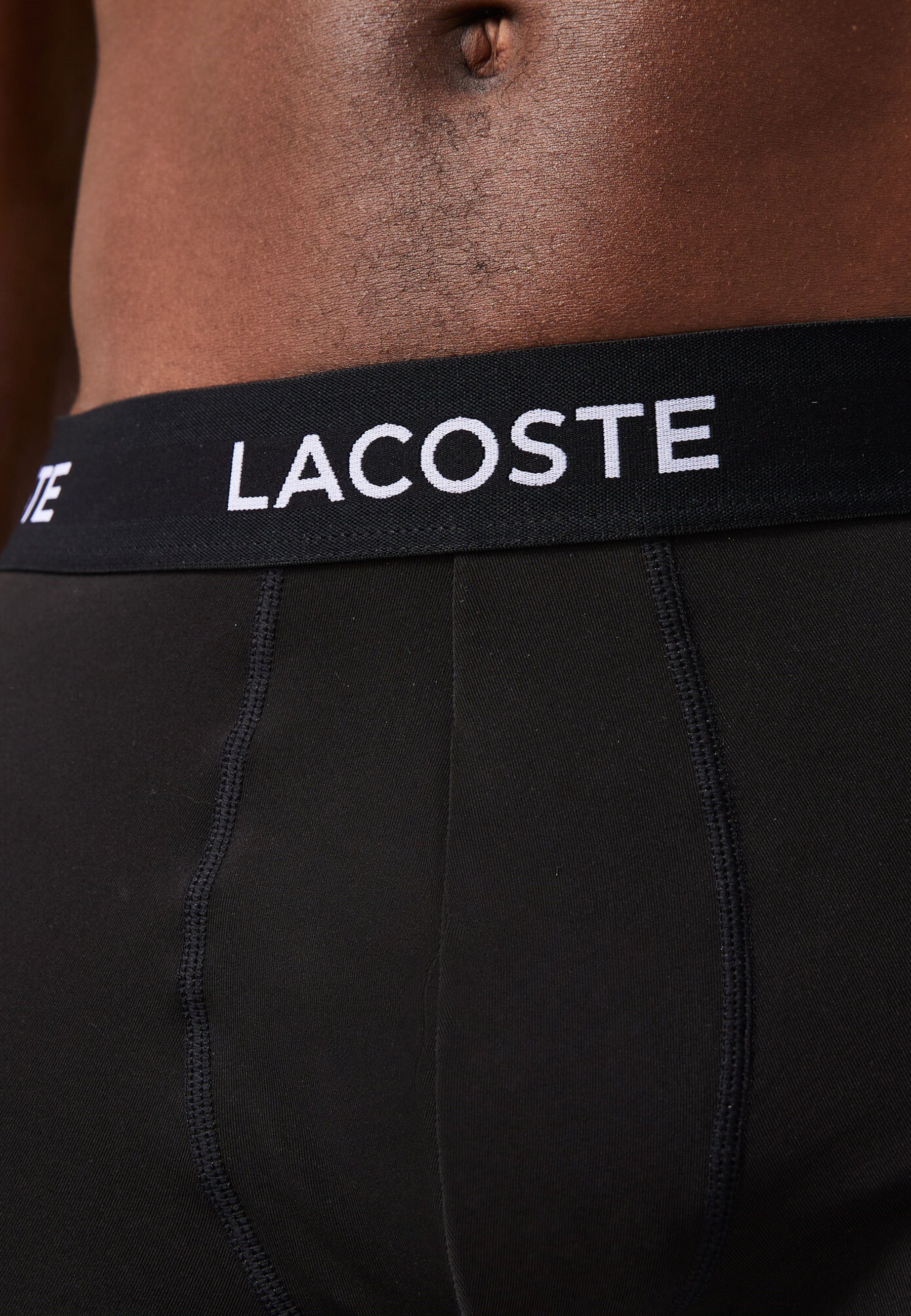 Lacoste Boxershorts Boxershorts Herren Trunks aus Mikrofaser im (3-St)