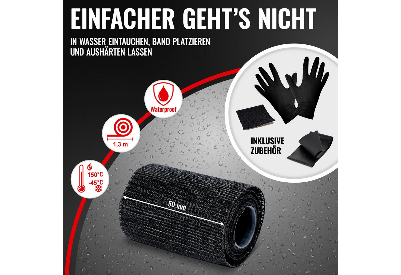 Thumbnail - Poppstar Klebeband Reparatur-Gewebeband (Glasfasergewebe mit PU) (2-St) stärker als Klebeband / Panzertape, Outdoor Band...