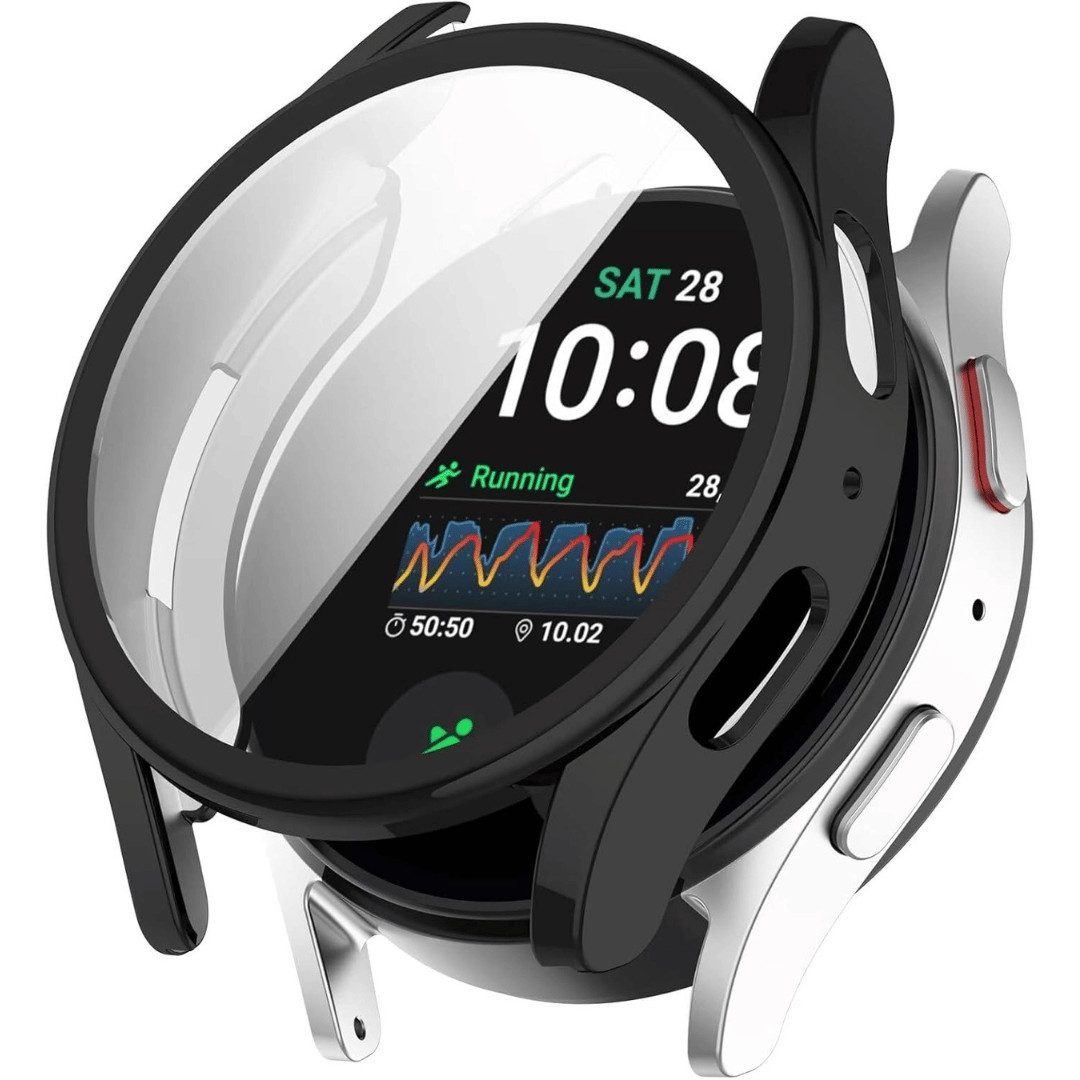 SmartUP Smartwatch-Hülle für Samsung Galaxy Watch 7 40mm / 44mm Schutzglas Display Case Tasche, kompletter Rundumschutz