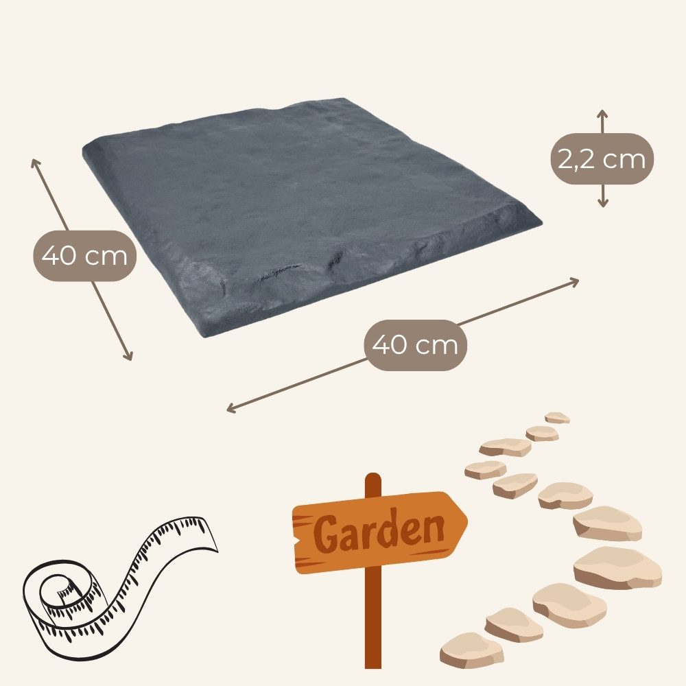 GarPet Klickfliesen 8er Set Trittplatten Garten Gehwegplatten Kunststoff 40x40 Trittsteine