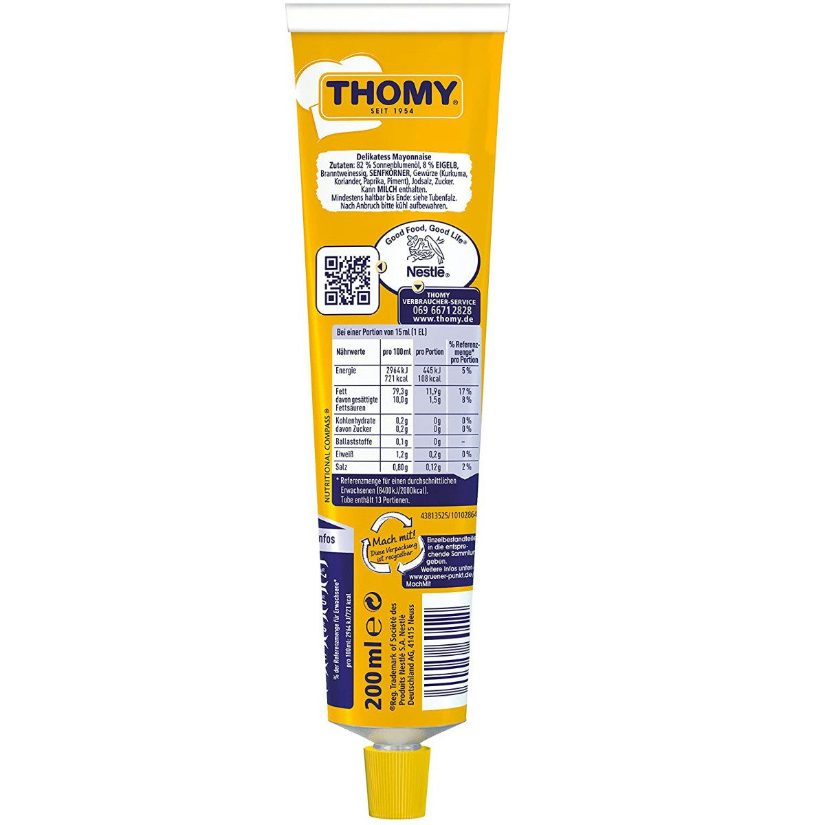 THOMY Saucen, Thomy Delikatess Mayonnaise cremig würzig im Geschmack 200ml
