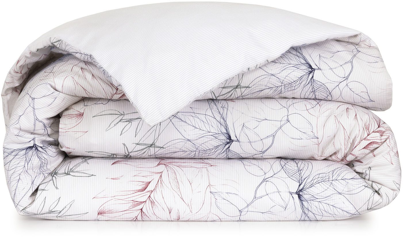 Lacoste Wendebettwäsche LSKETCH, Satin, 2 teilig, ab Größe 135x200 cm, PREMIUM, 100% Baumwolle, Blumen, Wende: Streifen