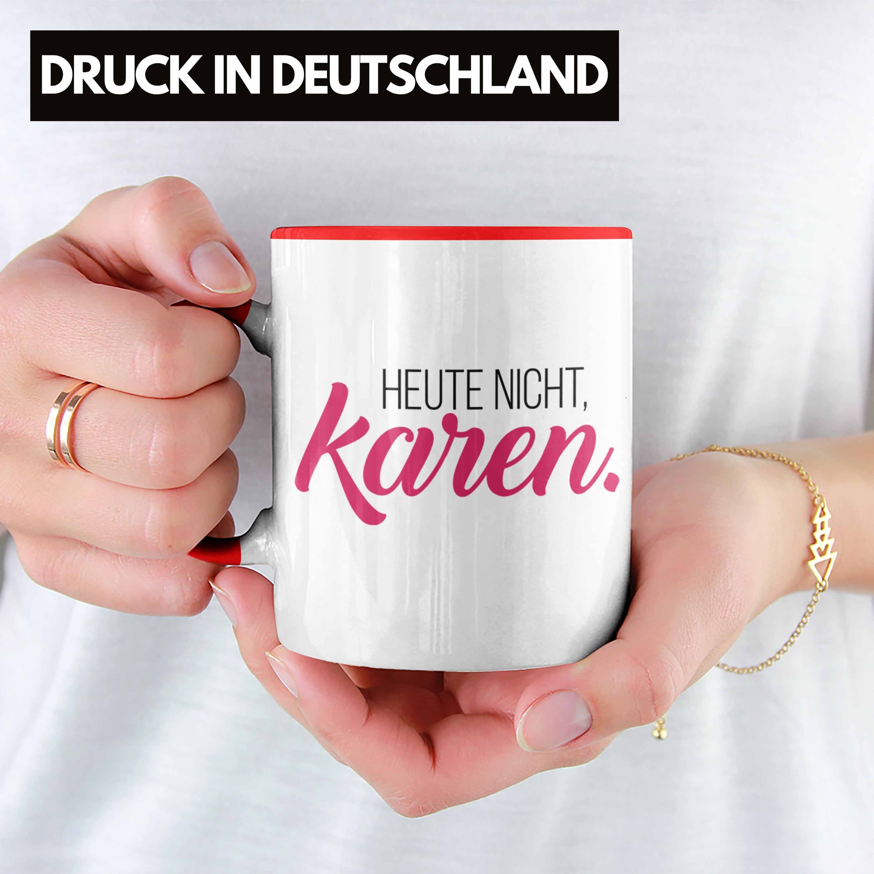 für Trendation Tasse Karen Trendation Tasse Rot - Name Geburtstag Geschenk Karen Geschenkidee -