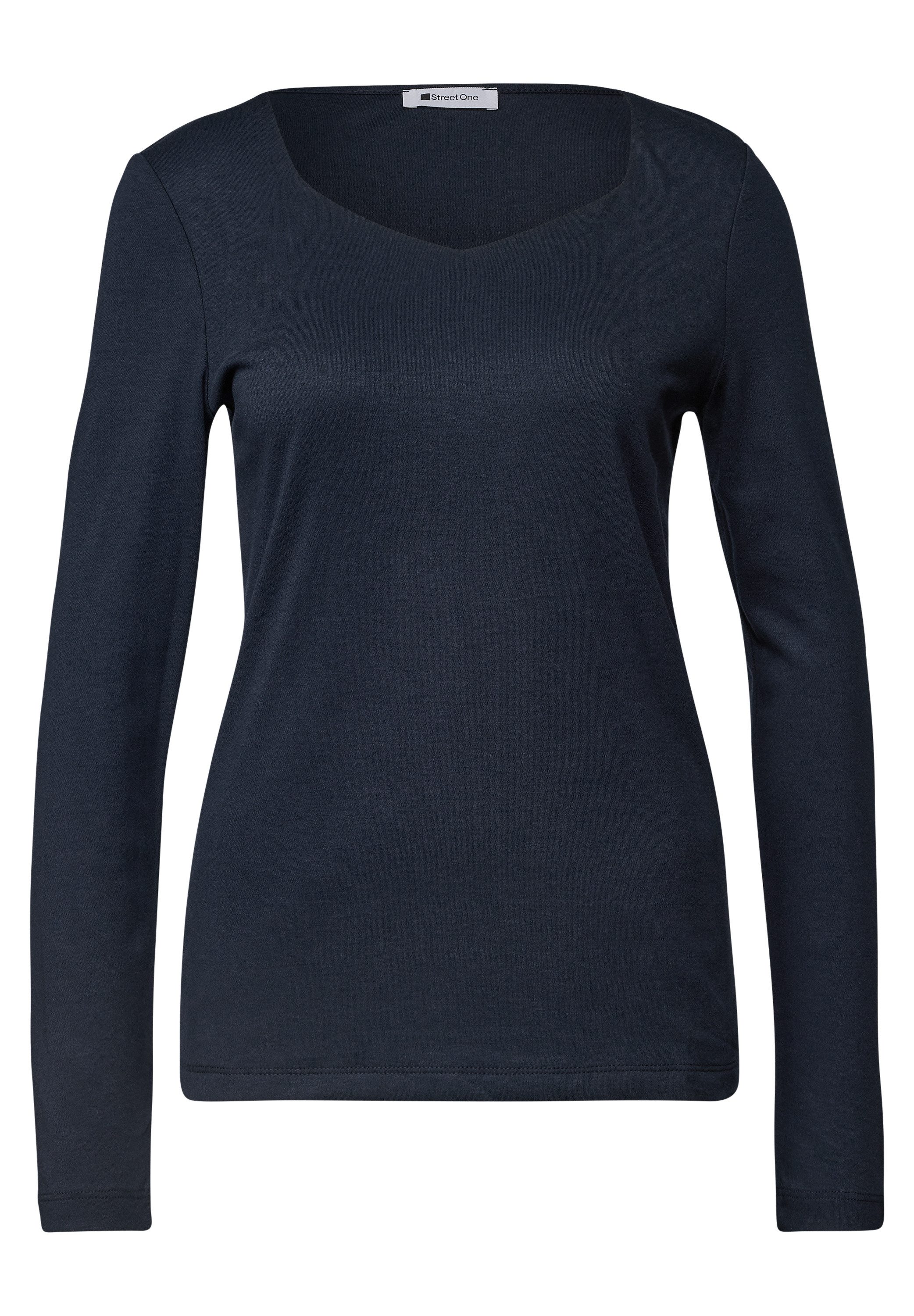 STREET ONE Langarmshirt in Unifarbe – Bild 4 von 5