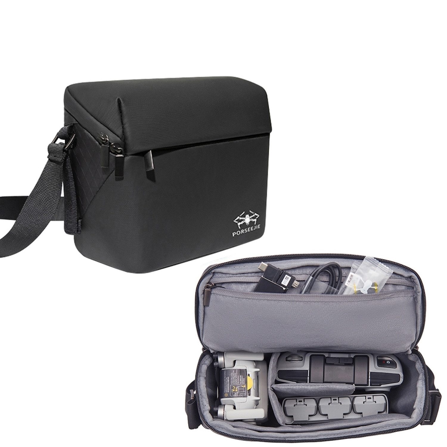 Wigento Für DJI Mini 4K / Mini 2 SE / Mini 2 Wasserdichte Schultertasche Case Zubehör Drohne