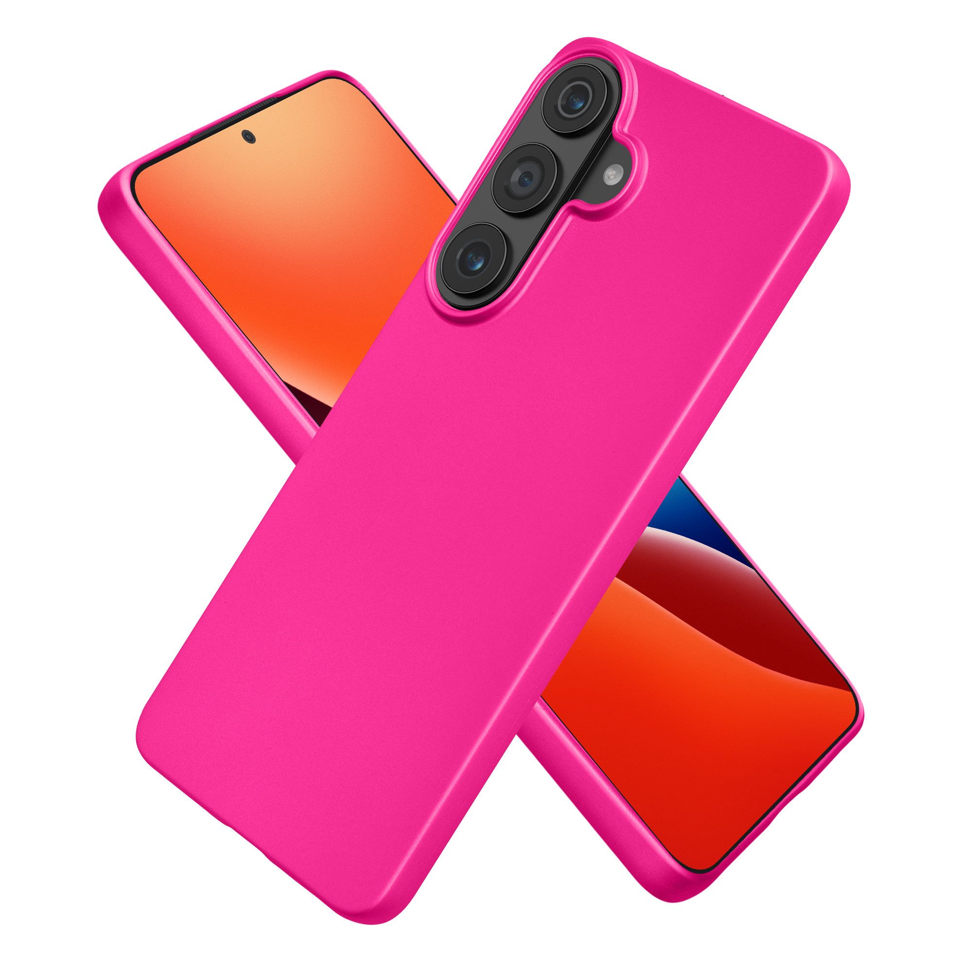 kwmobile Smartphone-Hülle Handyhülle für Samsung Galaxy S26 Hülle, Silikon Case metallisch schimmernd - Schutzhülle Cover