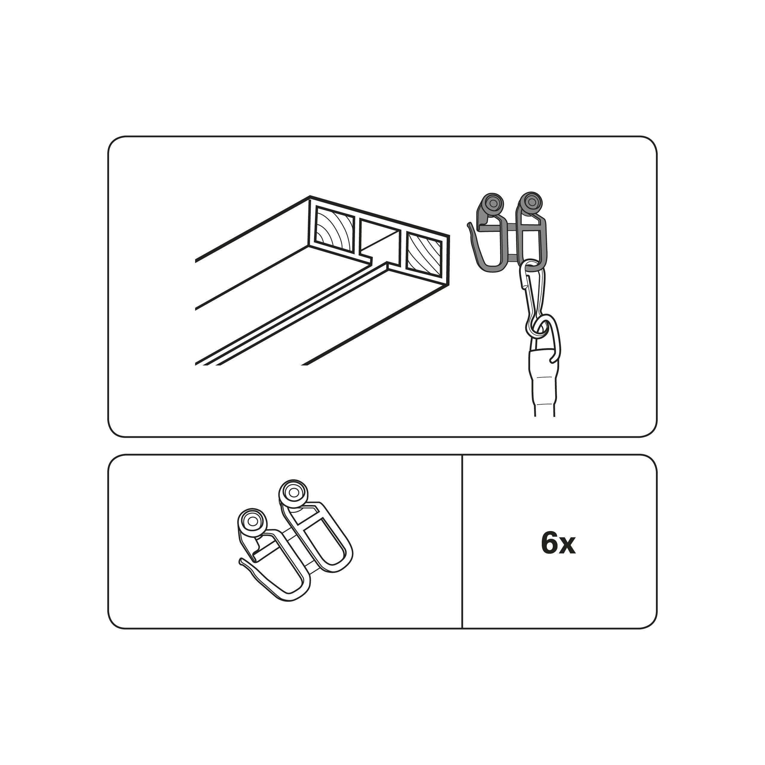 GARDINIA Schleuderwagen Gardinia Schleuderstab-Rollringe weiß cm
