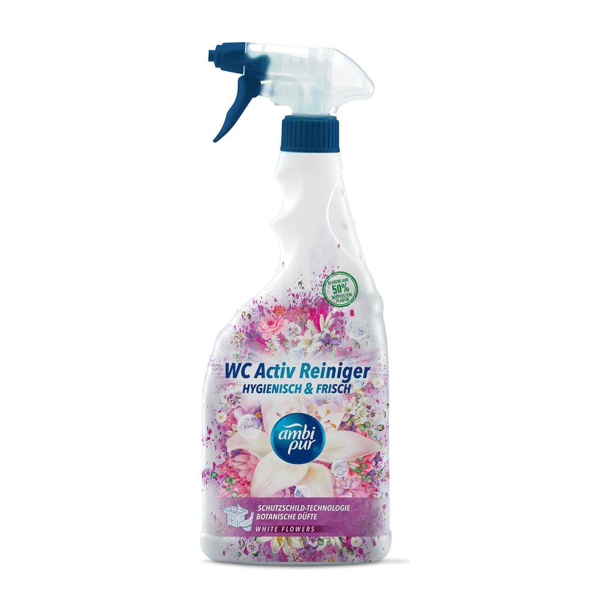 Ambi Pur WC Aktiv Reiniger Spray White Flowers 750ml (1er Pack) WC-Reiniger