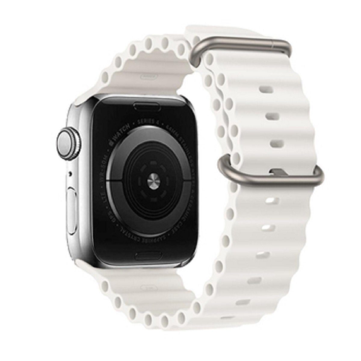 cofi1453 Smartwatch-Armband Silikon Armband Hülle kompatibel mit Ihrer Watch 42/44/45/49 Weiß