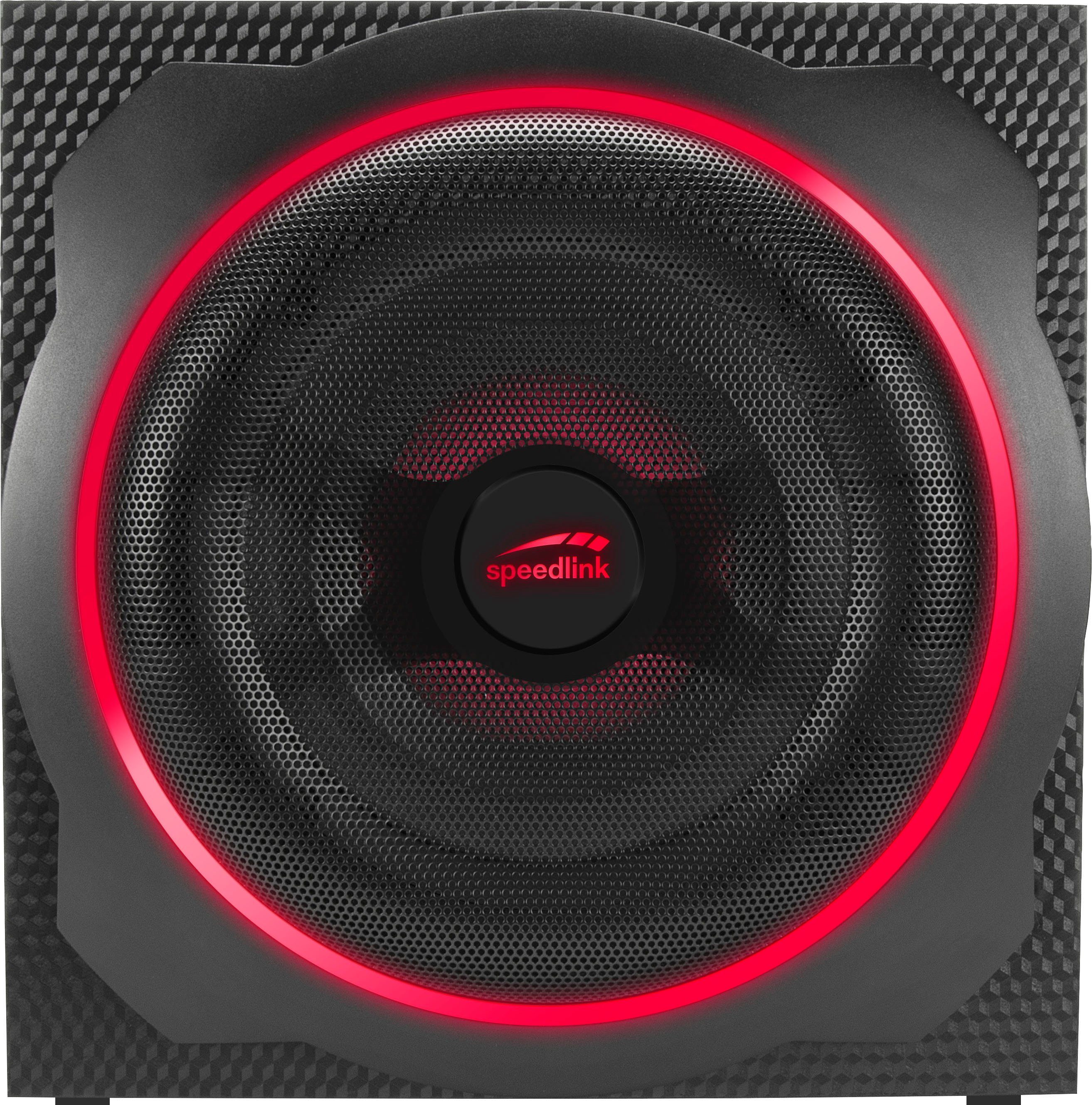 Speedlink 2.1 PC-Lautsprecher CARBON 2.1 120 GRAVITY RGB W) (Bluetooth,