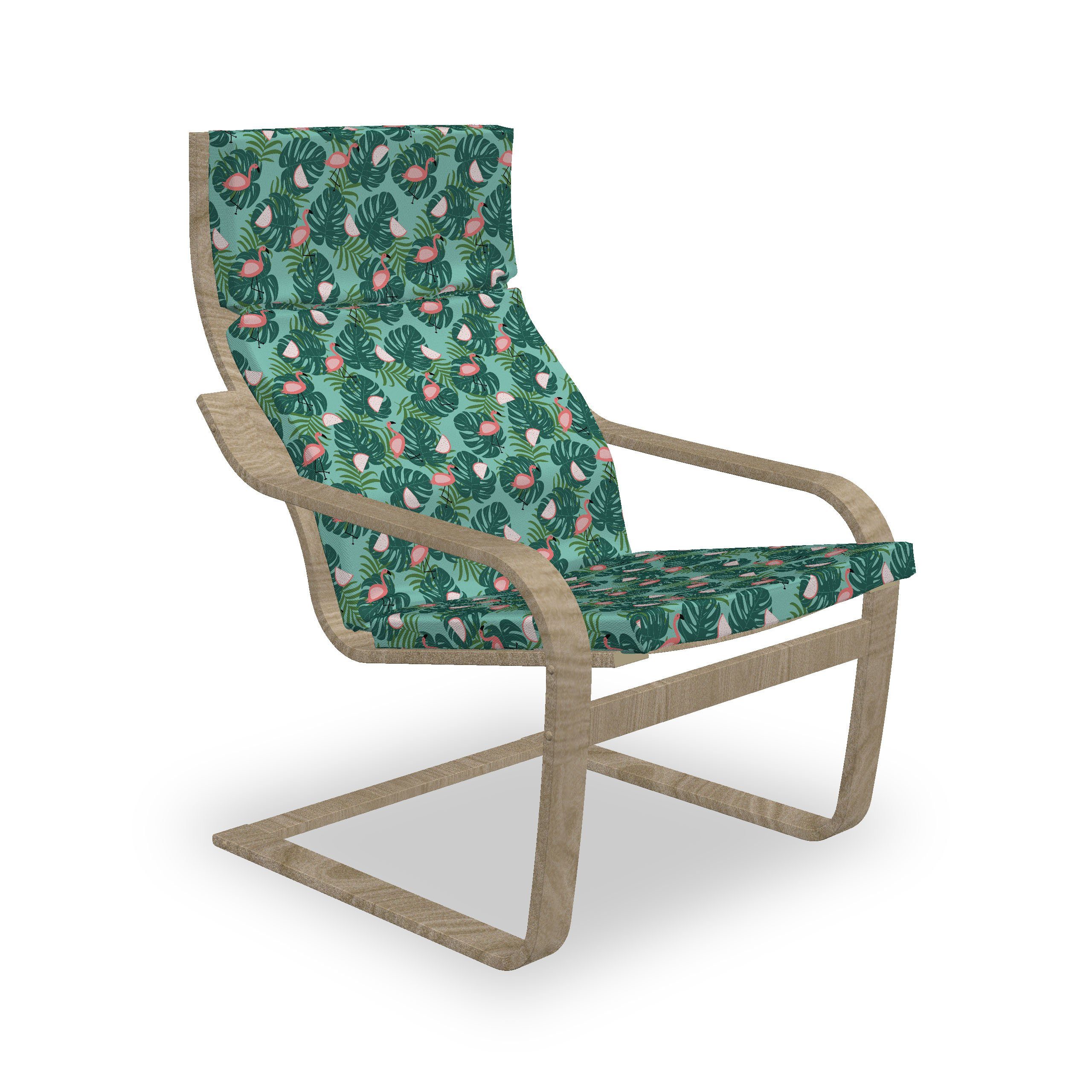 Sitzkissen mit Muster exotische Abakuhaus Stuhlkissen Natürliche Hakenschlaufe Botanisch mit Reißverschluss, Stuhlkissen und